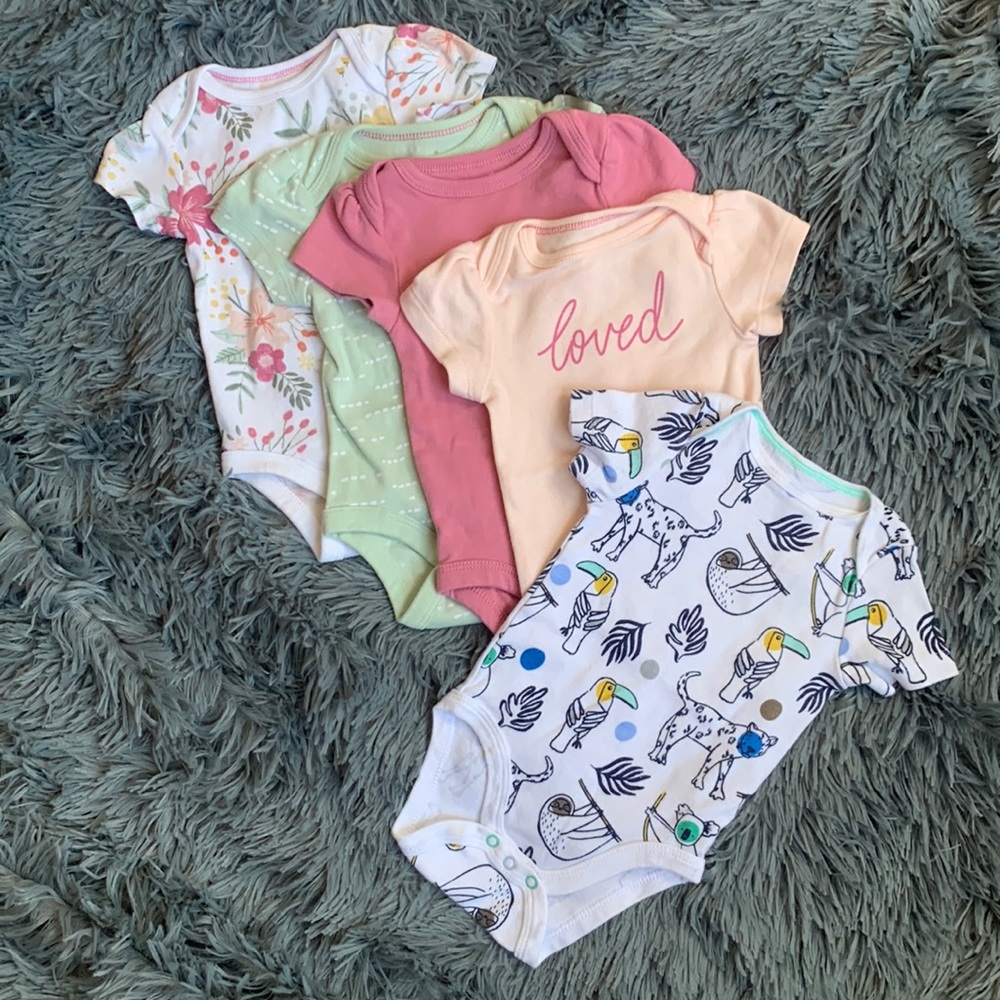 Cloud Island Baby Girl Bodysuit Bundle
